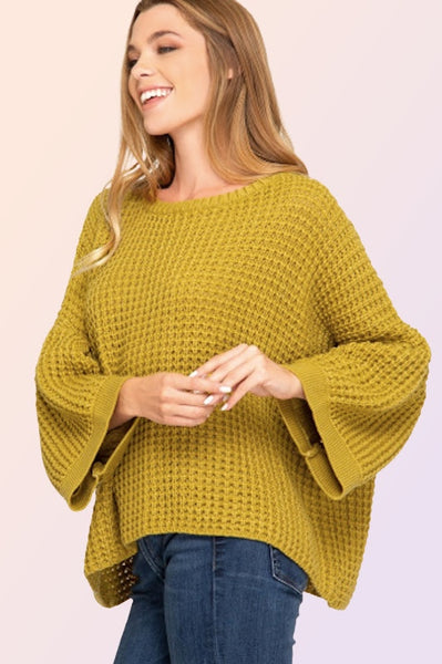ANNECY BELL SLEEVE KNIT SWEATER